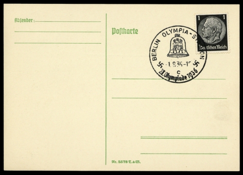Sport u. Spiel,Olympia Berlin 1936,Sonderstempel, Brief