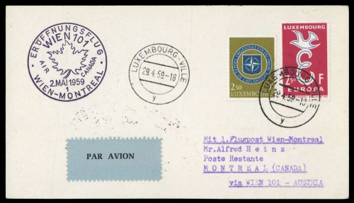 1959, Luxemburg, 590, 604, Brief