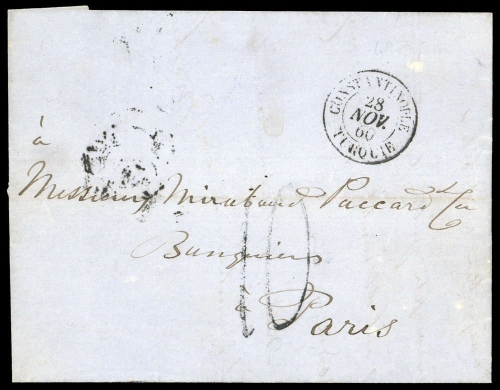 1860, Französische Post in der Levante, Brief