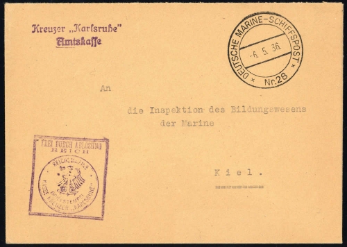 Deutsche Marine Schiffspost, Brief