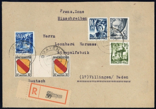 Französische Zone Rheinland Pfalz, Brief