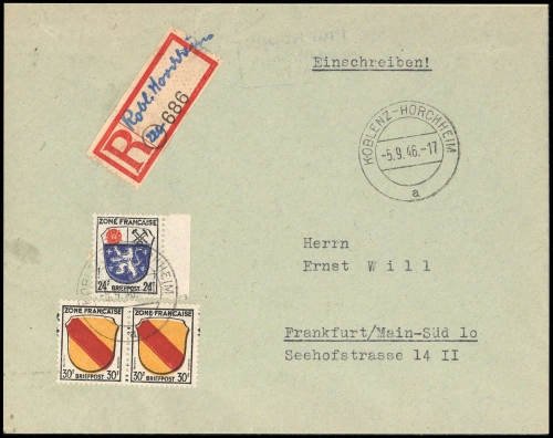 Französische Zone Rheinland Pfalz, Brief