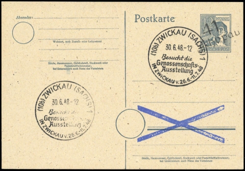 1948, SBZ Handstempel Bezirk 41, P 23 X, cto