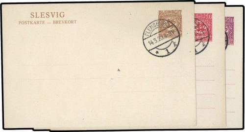 1920, Deutsches Abstimmgeb. Schleswig, P 1-3, cto