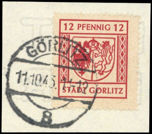 1945, Deutsche Lokalausgabe Görlitz, 8 y, Briefst.
