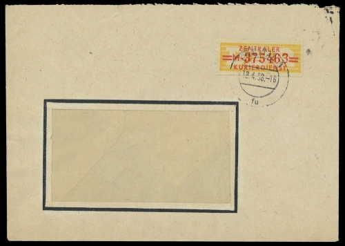 1958, DDR Verwaltungspost B Zentraler Kurierdienst, 17 M, Brief