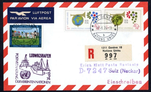 1974, UNO Genf, 4 u.39-40, Brief