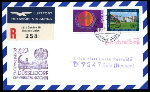 1975, UNO Genf, 4 u.49, Brief