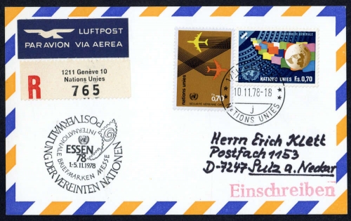 1978, UNO Genf, 76 u.78, Brief