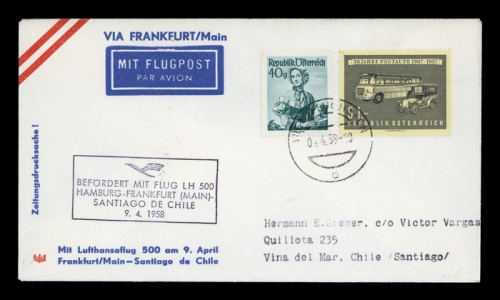 1958, Luftfahrt,Flugpost,Lufthansa, Brief