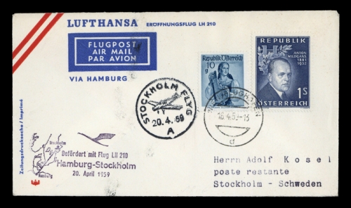 1959, Luftfahrt,Flugpost,Lufthansa, Brief