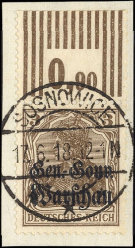 1916, Deutsche Besetzung I. WK Polen, 7 W, Briefst.
