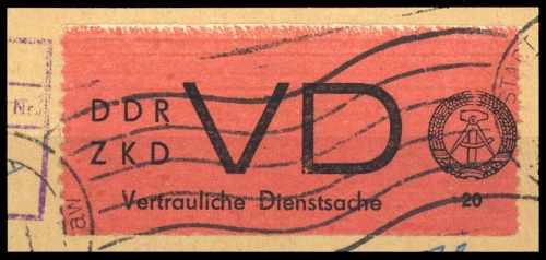 1965, DDR Vertrauliche Dienstsachen, VD 1 A, Briefst.