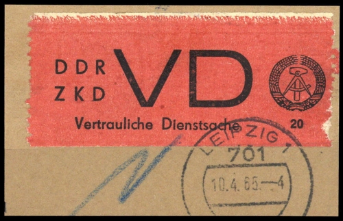 1965, DDR Vertrauliche Dienstsachen, VD 1 A, Briefst.
