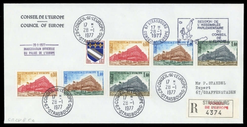 1977, Frankreich Dienstmarken für den Europarat, 20-23 (2) u.a., ...