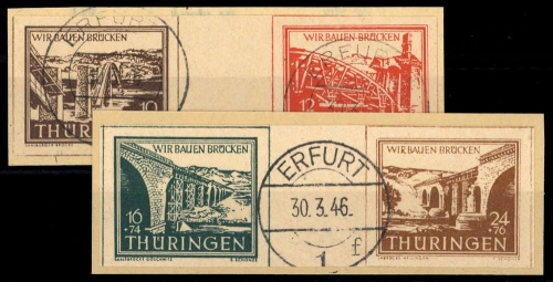 1946, SBZ Thüringen, W Zd 1+2 ET, Briefst.