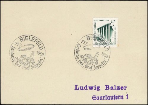 1939, Zeppelin,Zeppelin Sonderstempel,Sonderstempel bis 1939, ...
