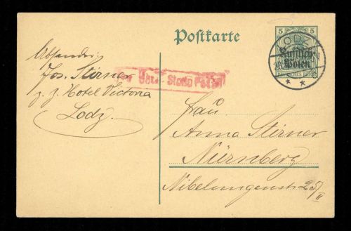 1916, Deutsche Besetzung I. WK Polen, P 1 , Brief