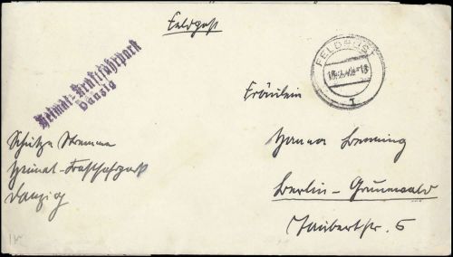 1940, Danzig, Brief