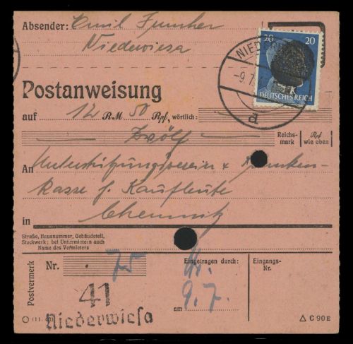 1945, SBZ Bundesland Sachsen, AP 791 I u.a., Brief