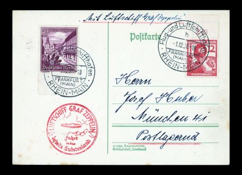 1938, Zeppelin,Zeppelinpost LZ 130,Sudetenlandfahrten, Si 456, ...