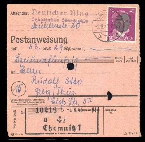 1945, SBZ Bundesland Sachsen, AP 795 I, Brief