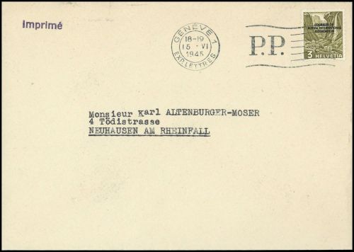 1945, Schweiz Internationale Erziehungsamt BIE, 1, Brief