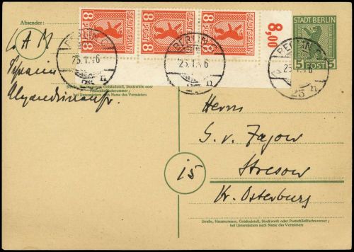 1946, SBZ Berlin Brandenburg, 3 A ER (3) , Brief