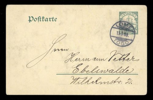 1909, Deutsche Kolonien Togo, P 14 , Brief