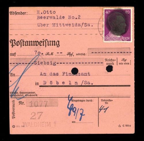1945, SBZ Bundesland Sachsen, AP 795 I, Brief