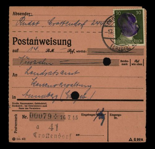 1945, SBZ Bundesland Sachsen, AP 794 I, Brief