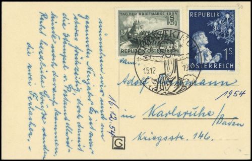 1954, Österreich, 1009, 1010, Brief