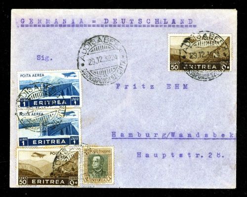 1939, Italienisch Eritrea, 197 u.a., Brief