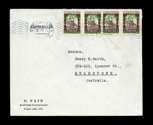 1936, Litauen, 397 (4), Brief