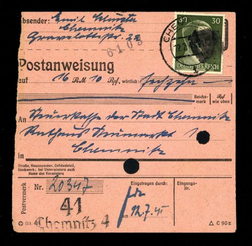 1945, SBZ Bundesland Sachsen, AP 794 I, Brief