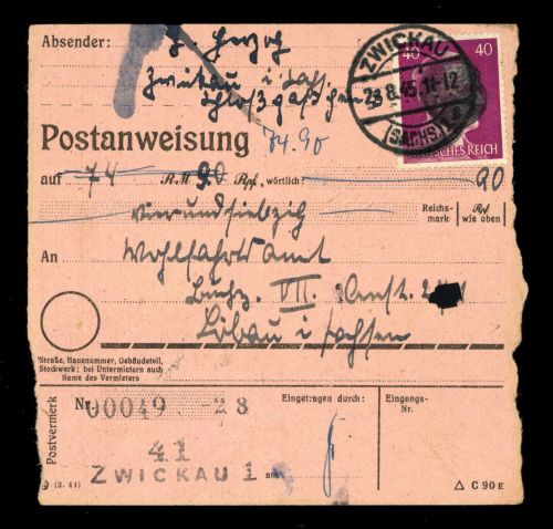1945, SBZ Bundesland Sachsen, AP 795 I, Brief