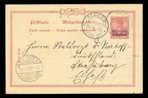 1903, Deutsche Auslandspost Marokko, P 6 , Brief