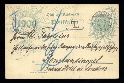 1900, Deutsche Auslandspost Türkei, DR P 43, Brief