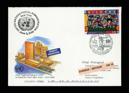 2000, UNO Wien, 300, Brief