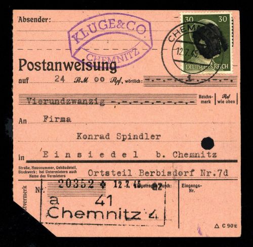 1945, SBZ Bundesland Sachsen, AP 794 I, Brief