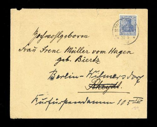 1918, Deutsche Auslandspost Türkei, DR 87 Iic, Brief