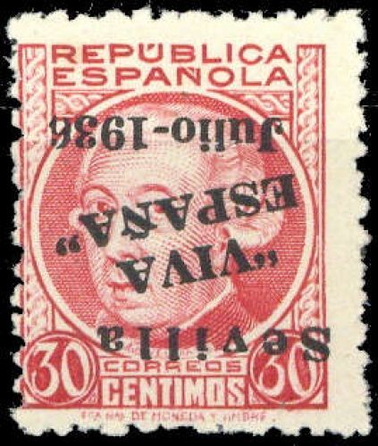 1936, Spanien Lokalausgabe Sevilla, 8 II K, **