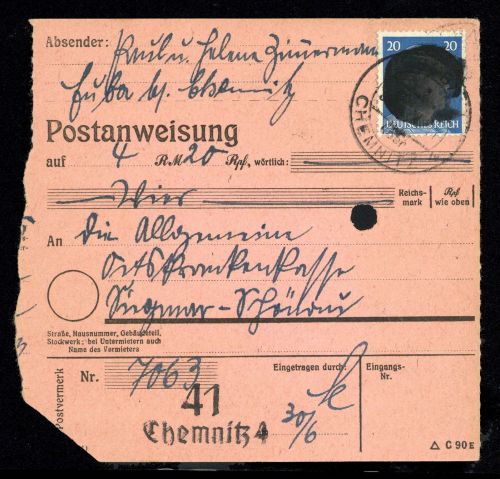 1945, SBZ Bundesland Sachsen, AP 791 I, Brief