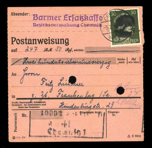 1945, SBZ Bundesland Sachsen, AP 794 I, Brief