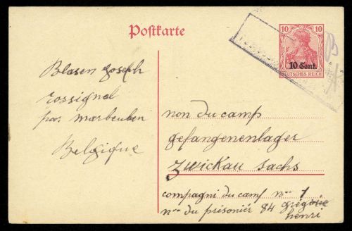 1917, Deutsche Besetzung I. WK Etappengebiet West, P 3, Brief