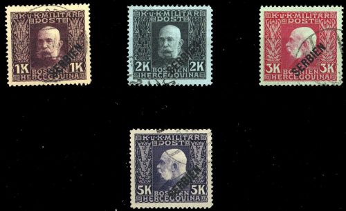 1916, Österreich Feldpost Serbien, 38-41, gest.