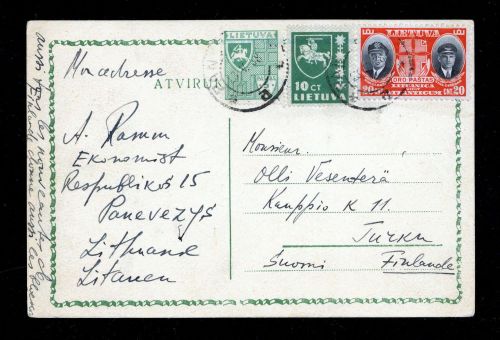 1938, Litauen, 385, 395, 413, Brief