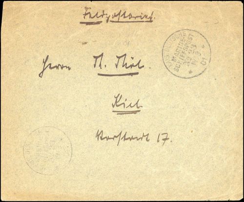 1901, Deutsche Marine Schiffspost, MSP 23 , Brief
