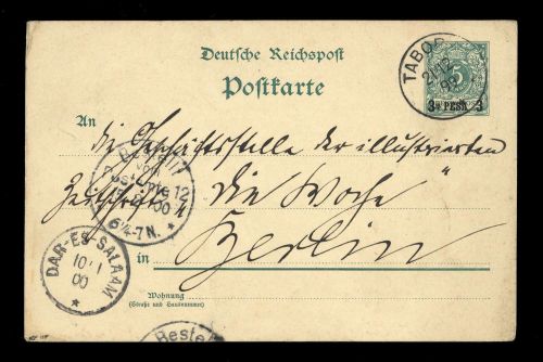 1899, Deutsche Kolonien Ostafrika, P 1, Brief