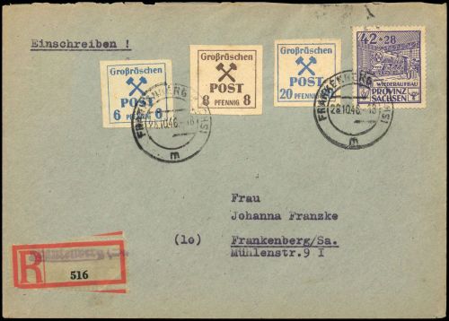 1946, Deutsche Lokalausgabe Grossräschen, 34 u.a., Brief